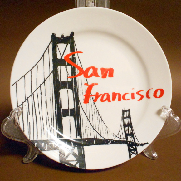 SOLD -   SF - San Francisco Golden Gate Bridge China Plate - Picture 1 of 3